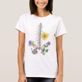 花の解剖学 - 脊椎・寛骨 Tシャツ (正面)
