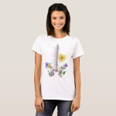 花の解剖学 - 脊椎・寛骨 Tシャツ (正面フル)