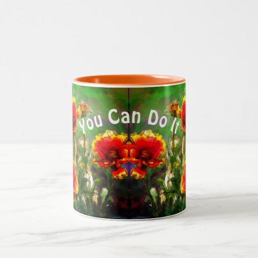 花の言葉はデイジー感動的 ツートーンマグカップ (中央)