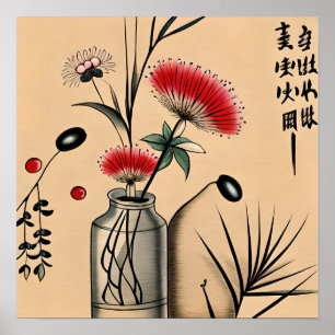 花の言語日本のの絵画探索 ポスター