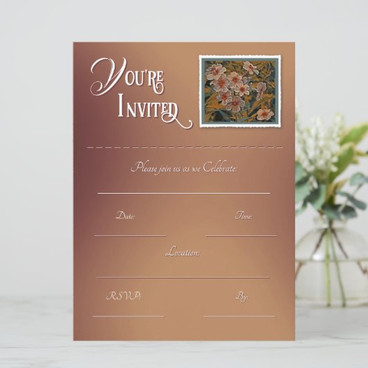 花の記入式招待状 招待状 (スタンド正面)