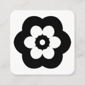 花の記号 – 白の上に黒 スクエア名刺 (正面)