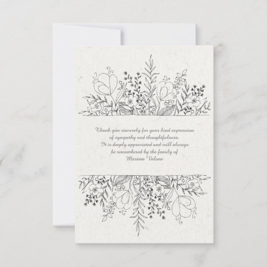 花の記憶の死別のサンキューカード サンキューカード (正面)