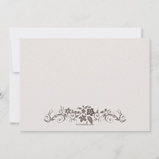 花の記憶の死別はNotecard感謝していしています ノートカード (裏面)