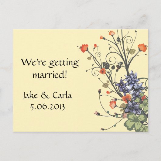 花の詰め合わせ招待状 インビテーションポストカード (正面)