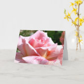 花の誕生日の6月のピンクのバラの言語 カード (黄色い花)