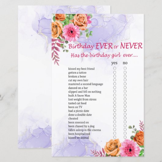 花の誕生日はゲームなし (正面/裏面)