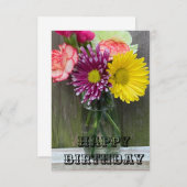 花の誕生日カード サンキューカード (正面/裏面)