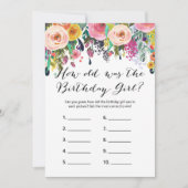 花の誕生日ゲーム x2 - スマホゲーム | 知る人ぞ知る 招待状 (正面)