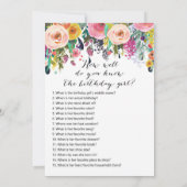 花の誕生日ゲーム x2 - スマホゲーム | 知る人ぞ知る 招待状 (裏面)