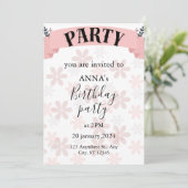 花の誕生日招待状 招待状 (スタンド正面)