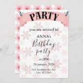 花の誕生日招待状 招待状 (正面/裏面)