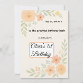 花の誕生日招待状 招待状 (正面)