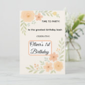 花の誕生日招待状 招待状 (スタンド正面)