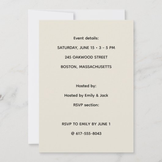 花の誕生日招待状 招待状 (裏面)