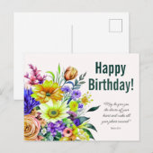 花の誕生日祝福 ポストカード (正面/裏面)