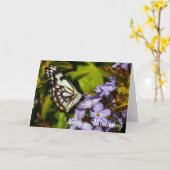 花の誕生日空白のカードの蝶 カード (黄色い花)