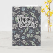 花の誕生日背景のセンチメンタル カード (黄色い花)