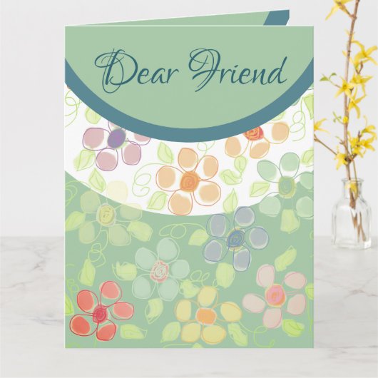 花の誕生日願い カード (黄色い花)