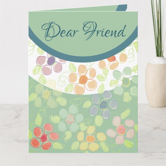 花の誕生日願い カード (正面)