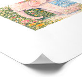 花の象の家の芸術的な印刷物 ポスター (角)