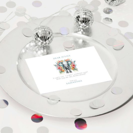 花の象の湾青　あなたは私のブライズメイドになってくれる？ 招待状