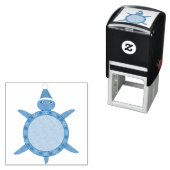 花の貝殻が飾られたかわいいクリスマスカメ セルフインキングスタンプ (インサイチュ)