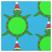 花の貝殻が飾られたかわいいクリスマスカメ ファブリック (クローズアップ)