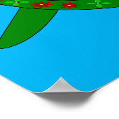 花の貝殻が飾られたかわいいクリスマスカメ ポスター (角)