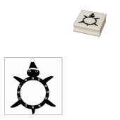 花の貝殻が飾られたかわいいクリスマスカメ ラバースタンプ (押印)