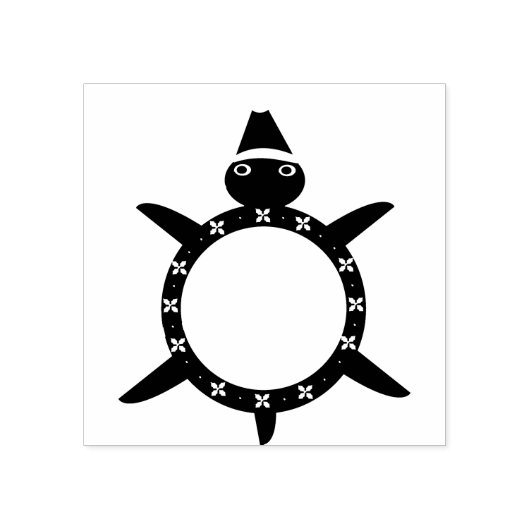 花の貝殻が飾られたかわいいクリスマスカメ ラバースタンプ (インプリント)