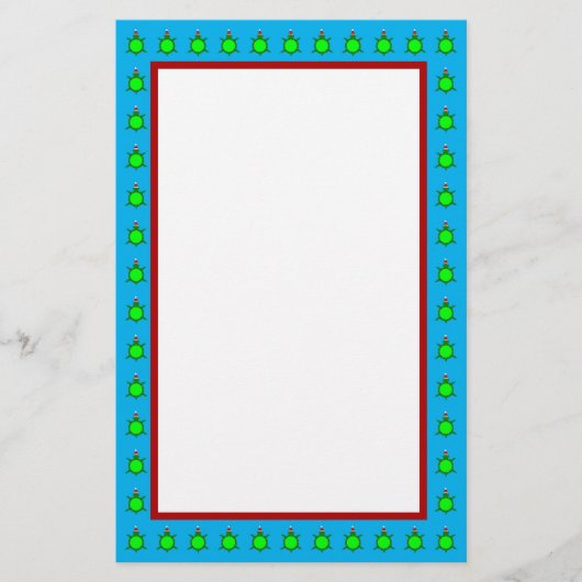 花の貝殻が飾られたかわいいクリスマスカメ 便箋 (正面)