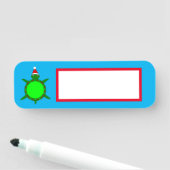 花の貝殻が飾られたかわいいクリスマスカメ 名札 (インサイチュ)