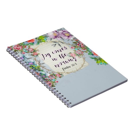 花の賛美歌の精神的なキリスト教の詩の引用文 ノートブック (右側)