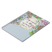 花の賛美歌の精神的なキリスト教の詩の引用文 ノートブック (左側)