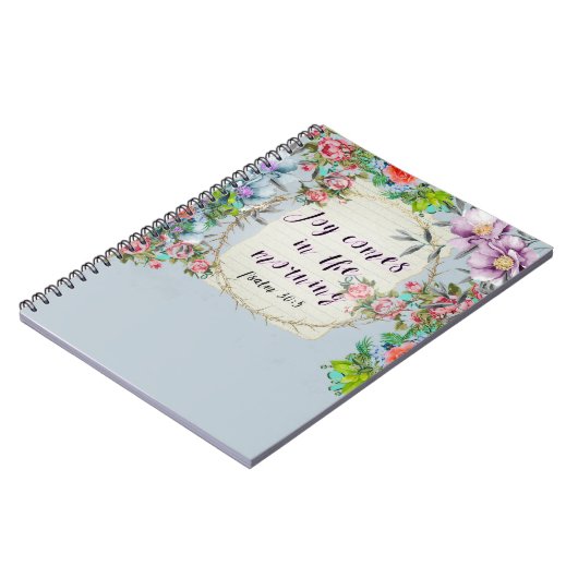 花の賛美歌の精神的なキリスト教の詩の引用文 ノートブック (左側)