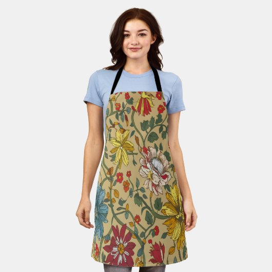 花の質感 エプロン (着用した状態)