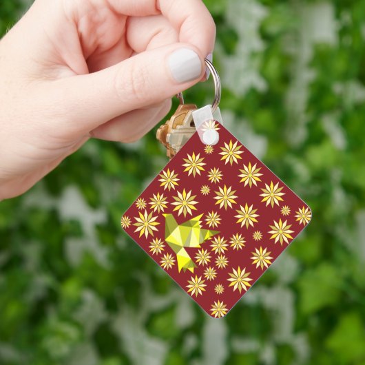 花の贈り物の特別な日と愛の鳥、誕生日 キーホルダー (手)