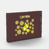 花の贈り物の特別な日と愛の鳥、誕生日 フォトブロック (左)