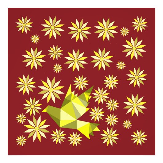 花の贈り物の特別な日と愛の鳥、誕生日 フォトプリント            (正面)