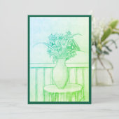 花の贈り物 - 緑 招待状 (スタンド正面)