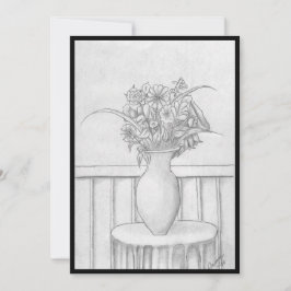 花の贈り物 – 黒 招待状