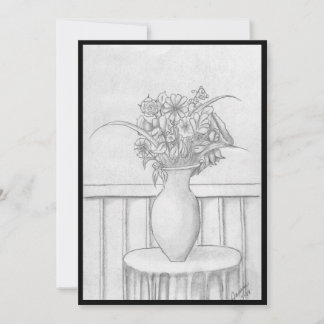 花の贈り物 – 黒 招待状