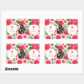 花の赤いカスタムフォトステッカー - ママが好き 長方形シール (シート)