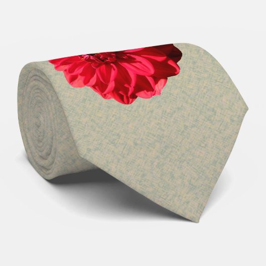 花の赤いダリアの写真 ネクタイ (ロール)