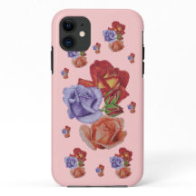 花の赤いバラおよびばら色の芽の花柄の芸術