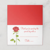 花の赤いバラの花の結婚式のバラの植物学 プレイスカード (外部開封)