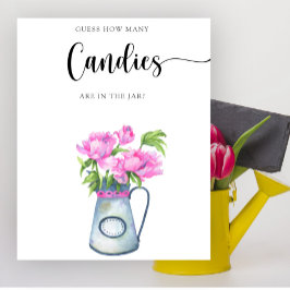 花の赤ちゃんシャワーお菓子の数を推測 ポスター