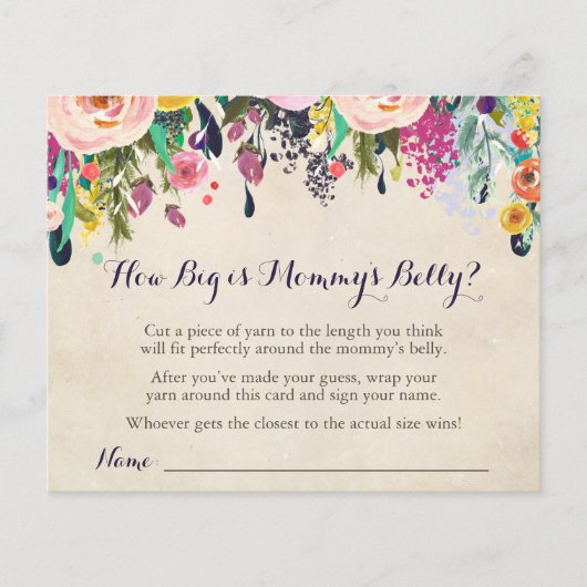 花の赤ちゃんシャワーどのように大きいママの腹のゲーム (正面)