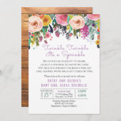 花の赤ちゃんシャワーの招待状 招待状 (正面/裏面)